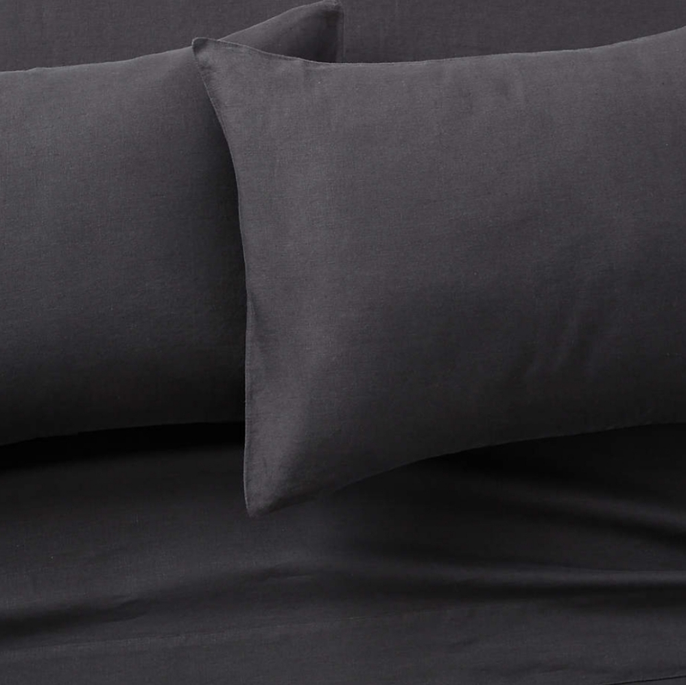 CB2 EUROPEAN FLAXtm - CERTFIED LINEN BLACK KING SHEET SET, Retail $309.00 USD